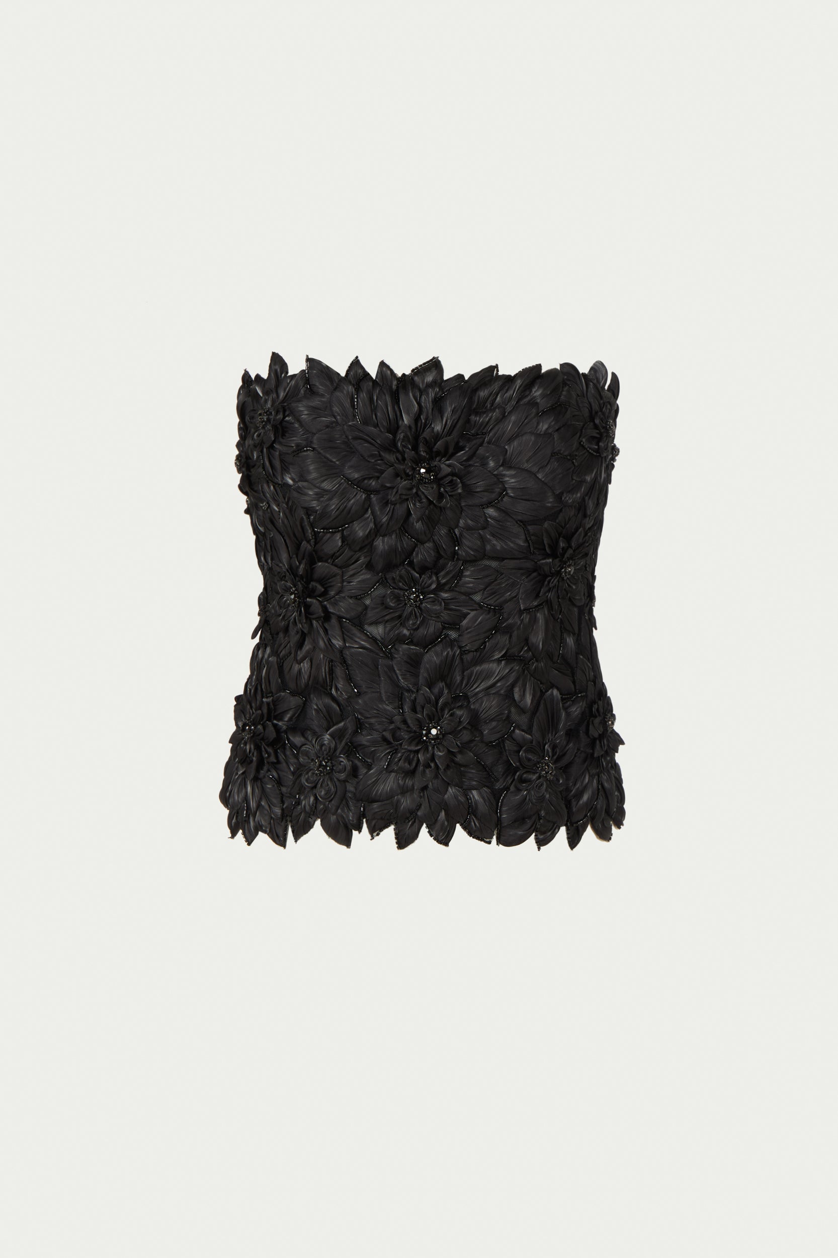 Tesni Petal Lurex Satin Bustier