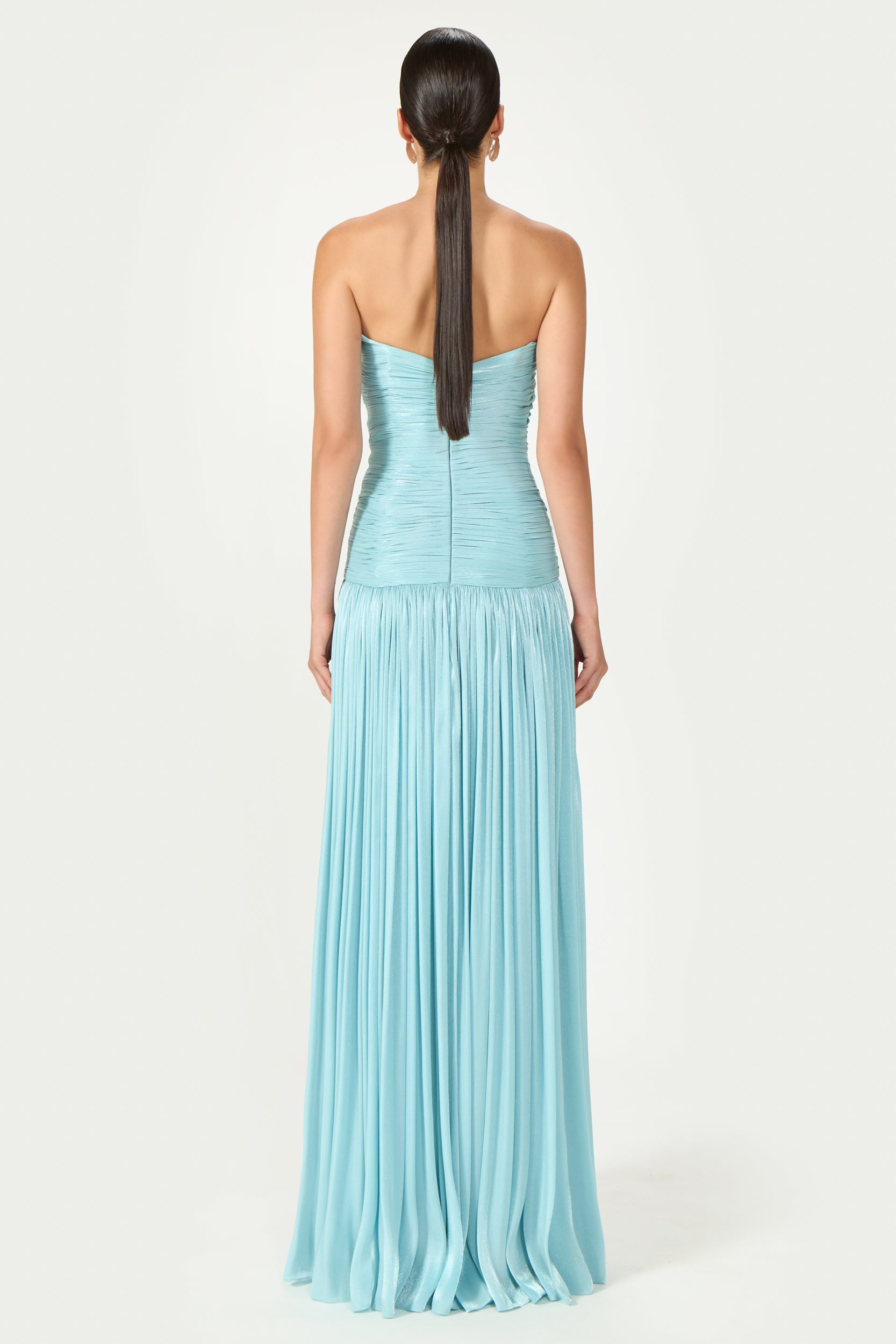 Minari Lurex Georgette Strapless Gown