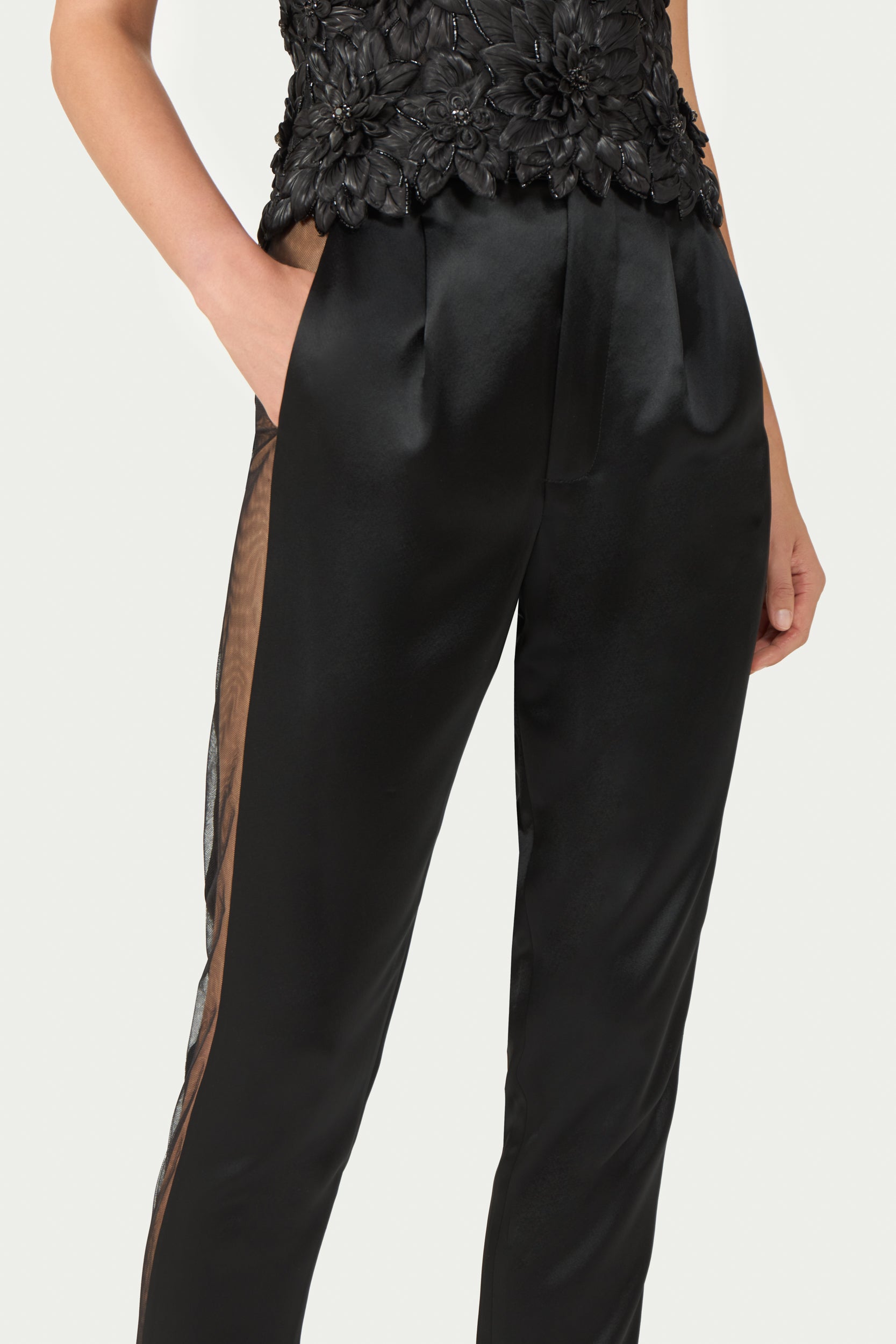 Nelia Satin Cigarette Trousers