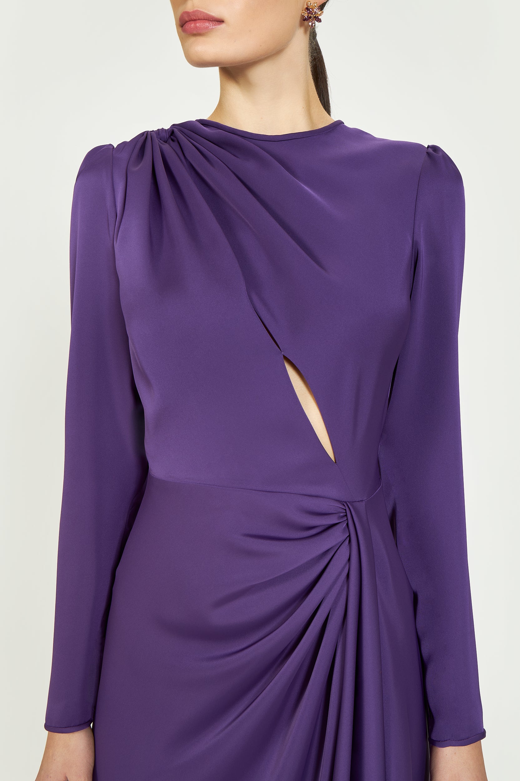 Portia Draped Satin Dress