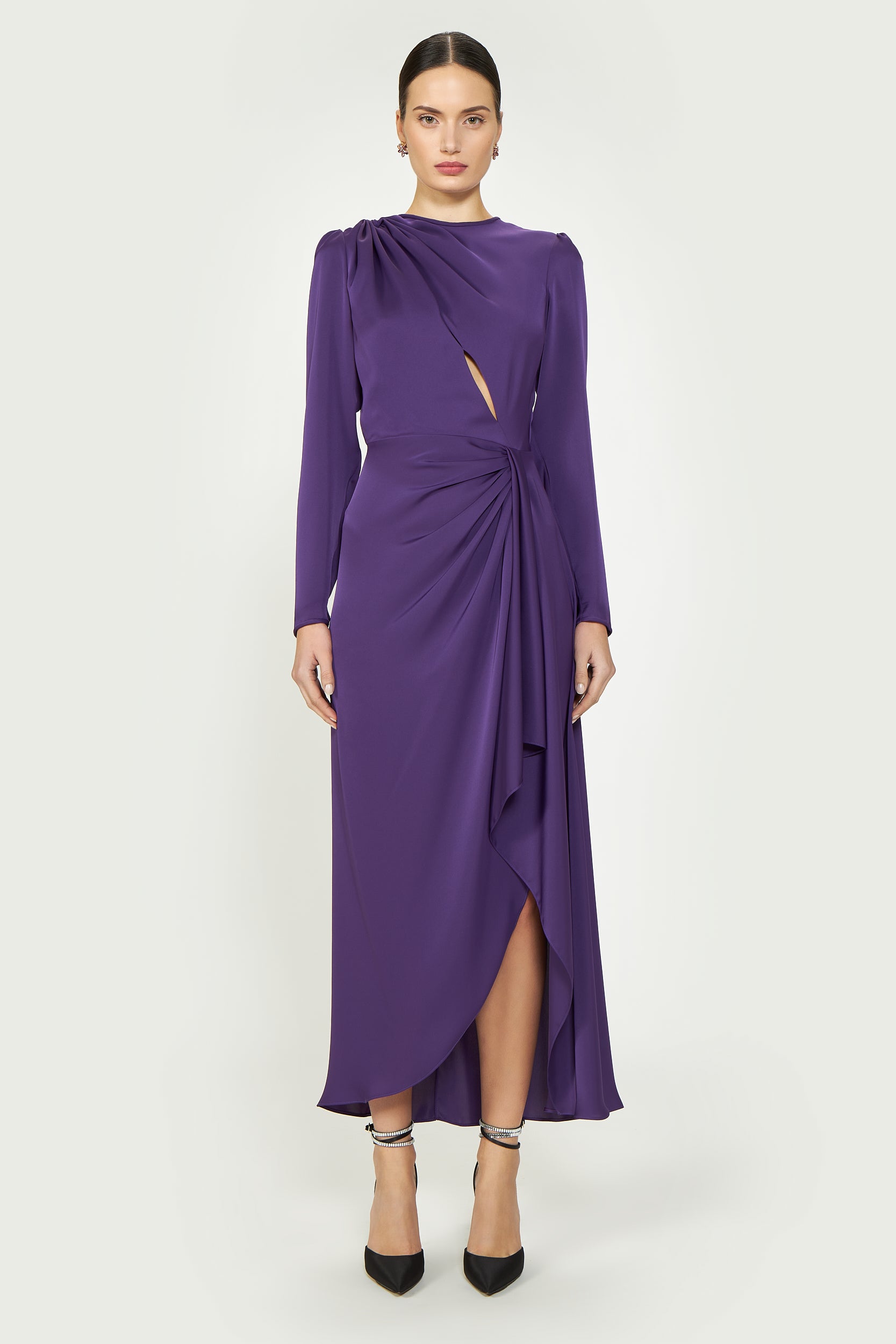 Portia Draped Satin Dress