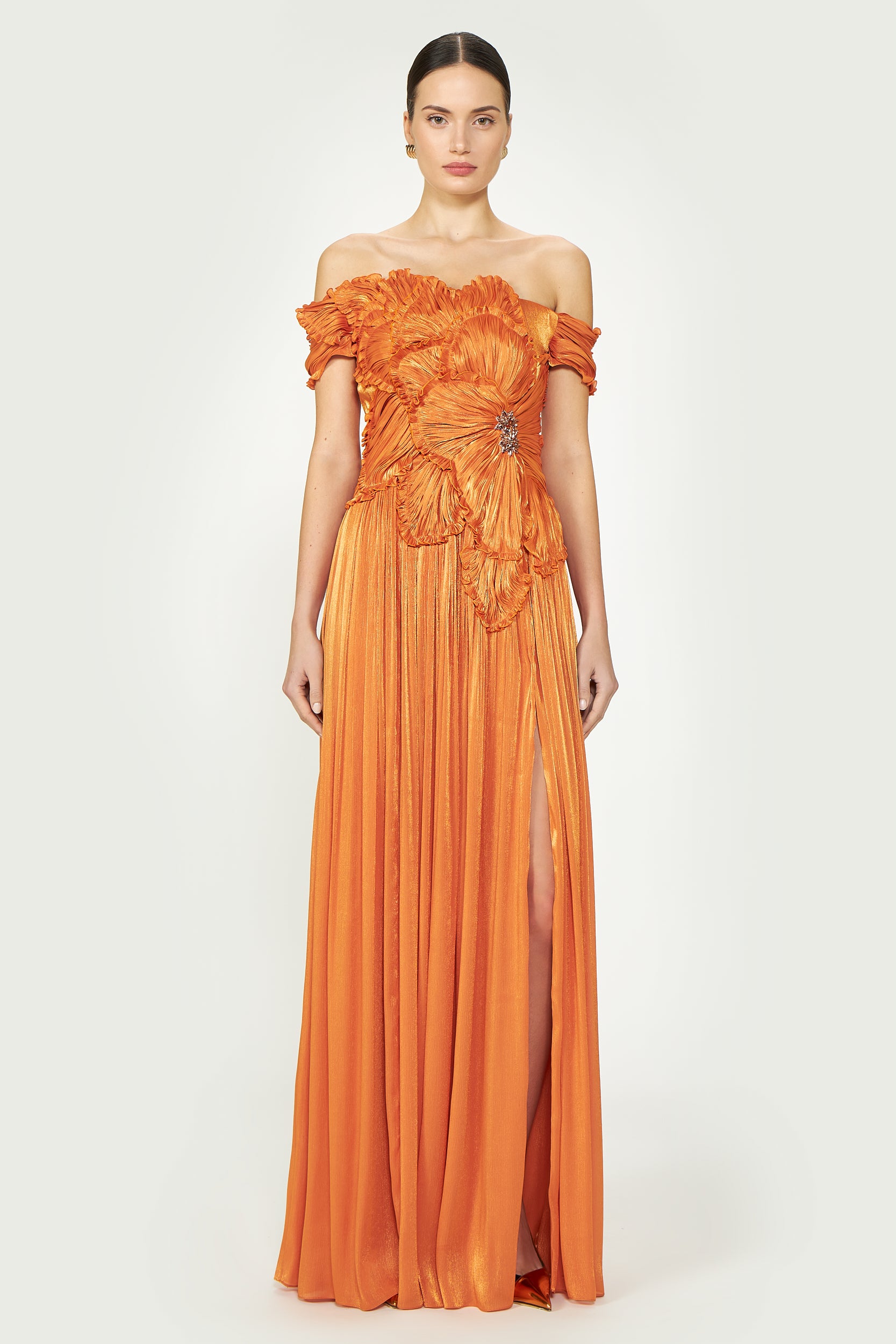 Isla Lurex Georgette Gown | Official Costarellos Store Isla Lurex Georgette Gown | Official Costarellos Store
