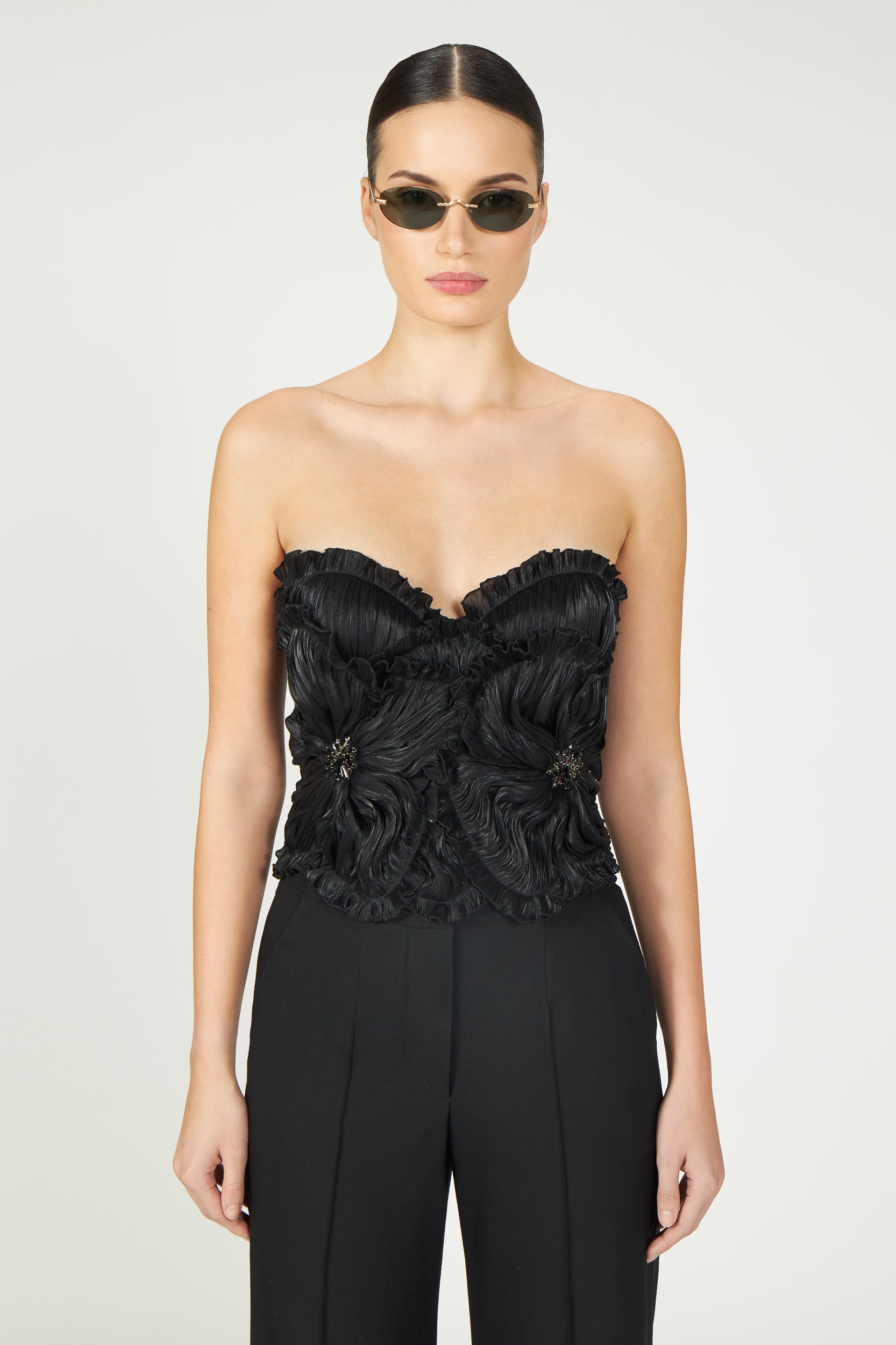 Ezra Lurex Georgette Bustier