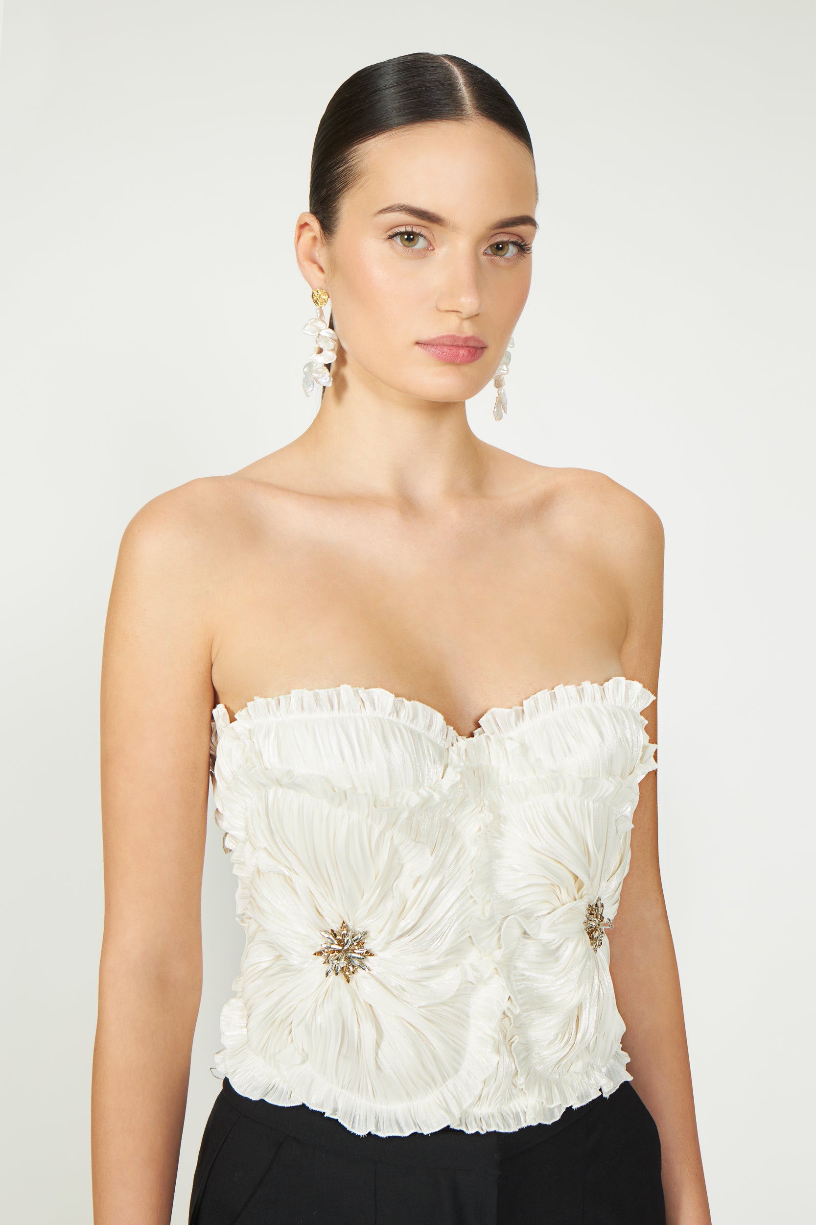 Ezra Lurex Georgette Bustier