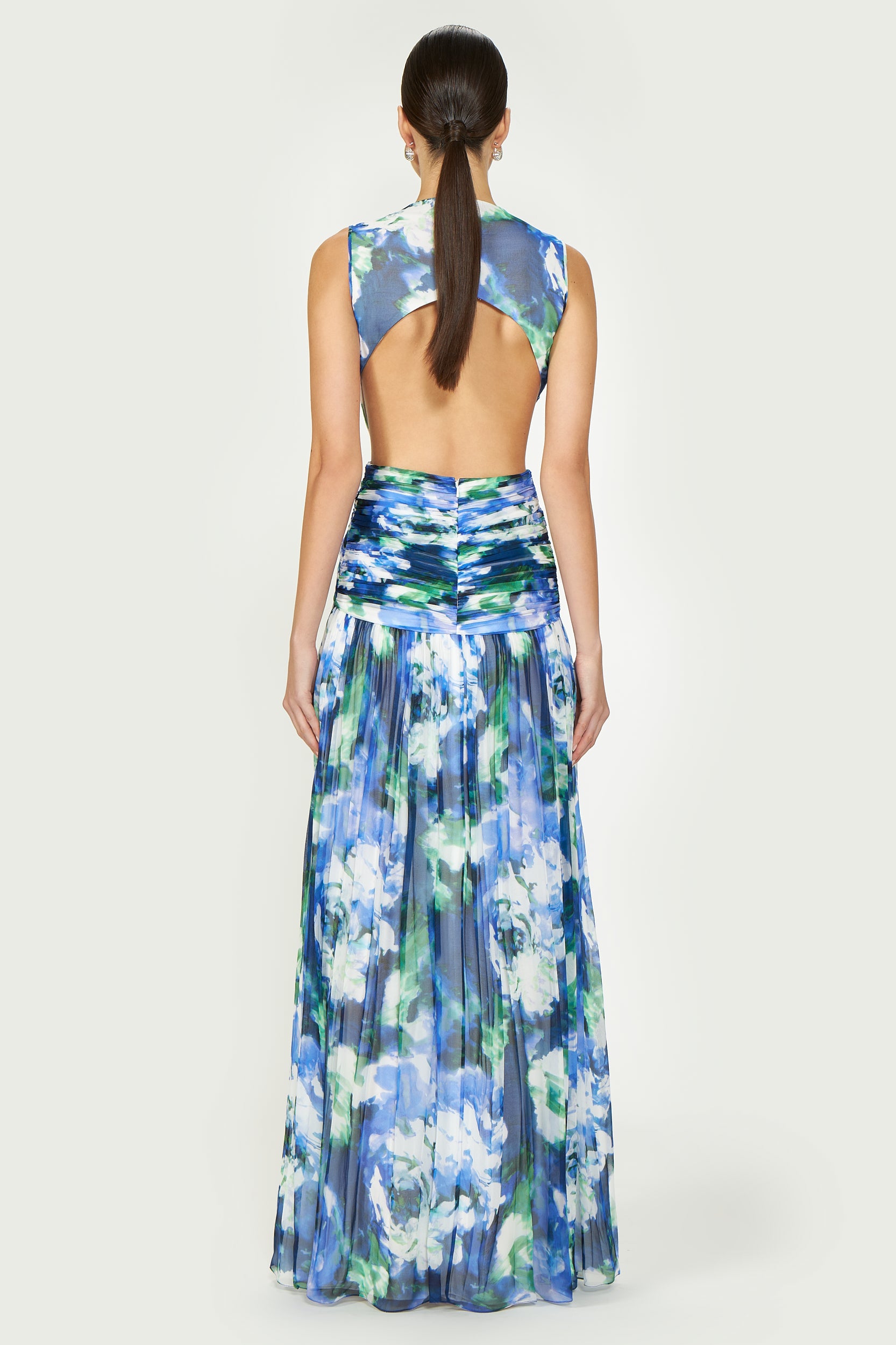 Nerina Floral-Print Georgette Gown