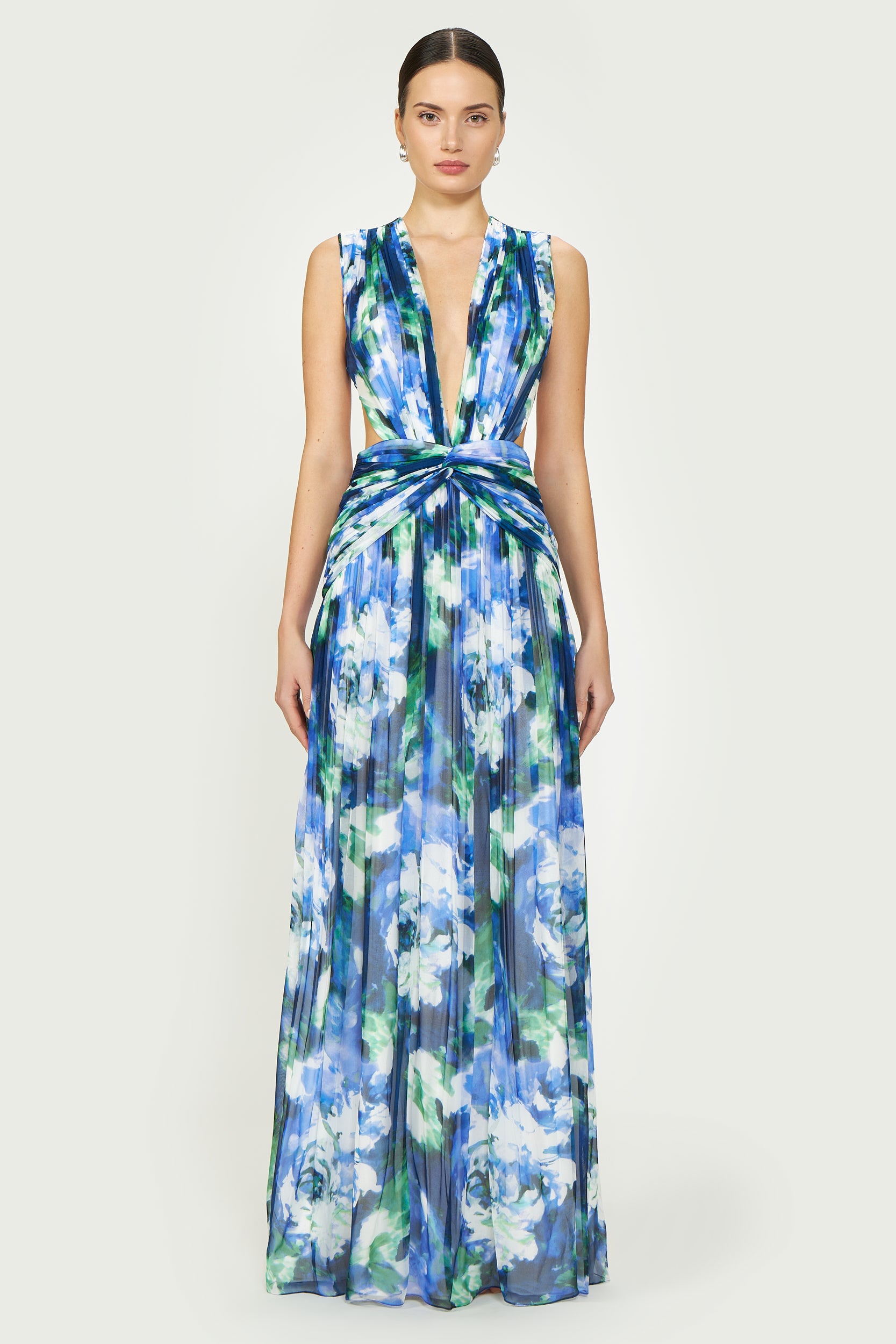 Nerina Floral-Print Georgette Gown