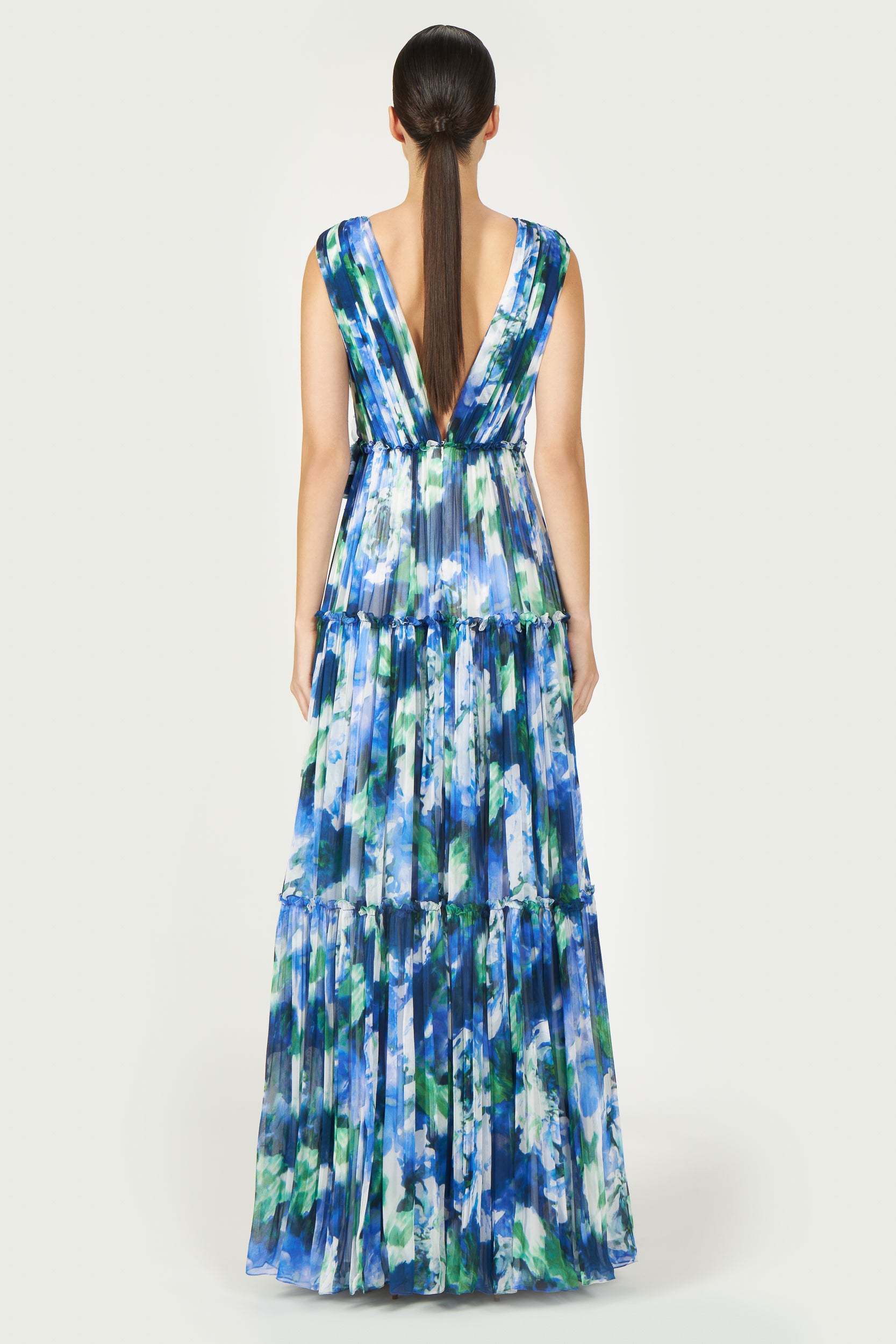 Arella Floral Silk Georgette Gown