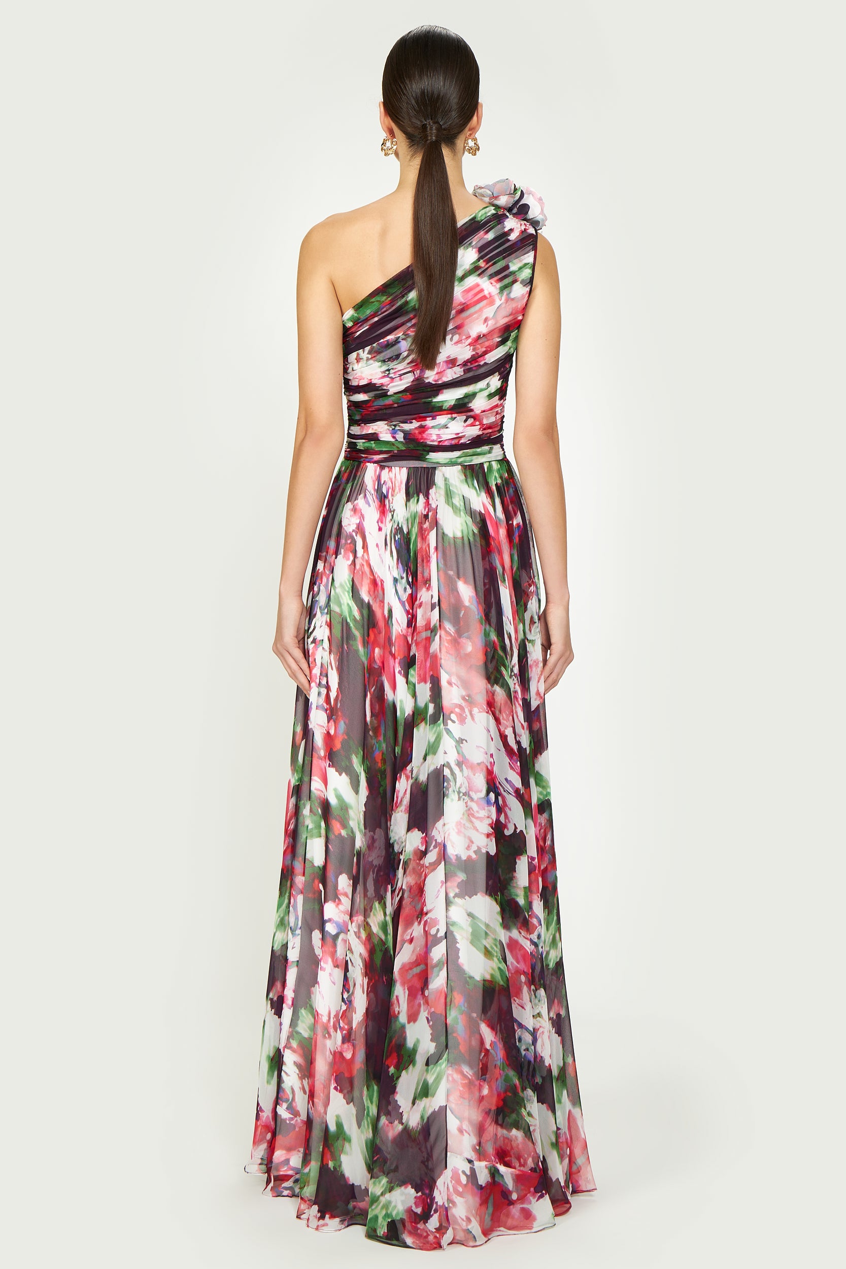 Jera Floral-Print Georgette Gown