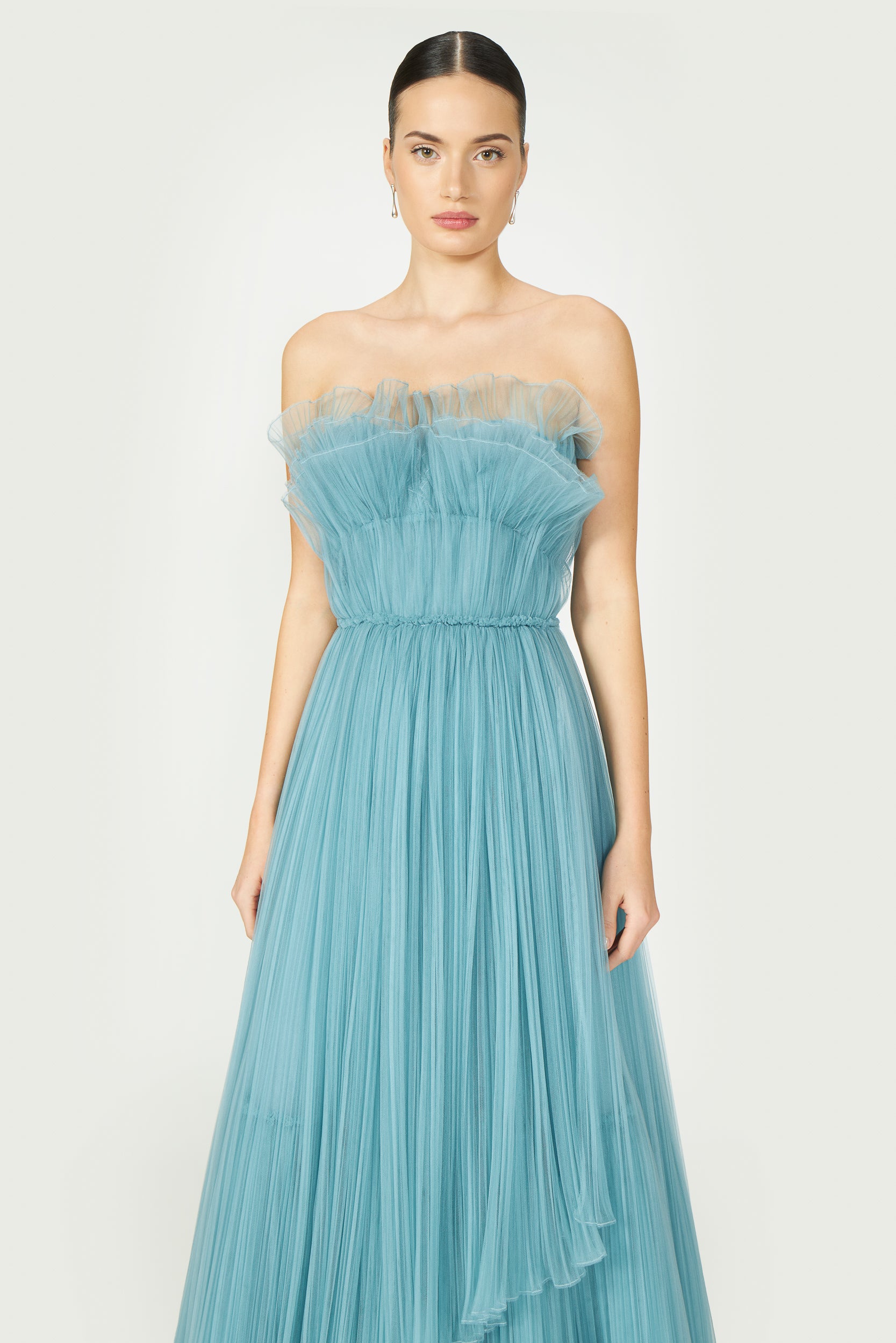 Marinel Plissé Tulle Gown