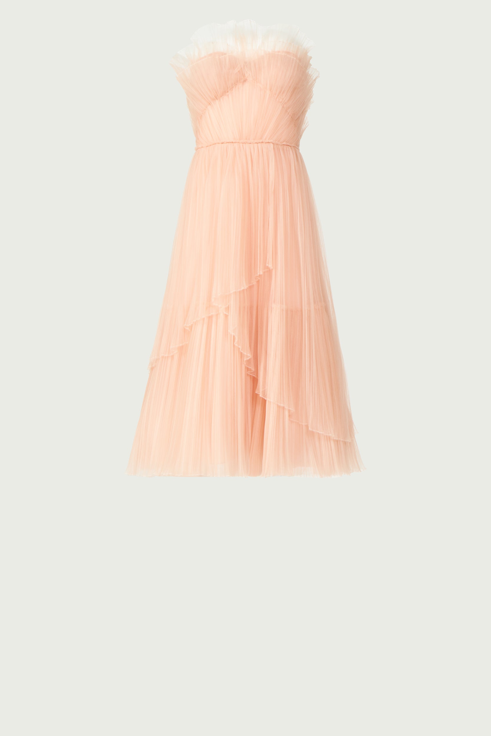 Dorea Plissé Tulle Midi Dress