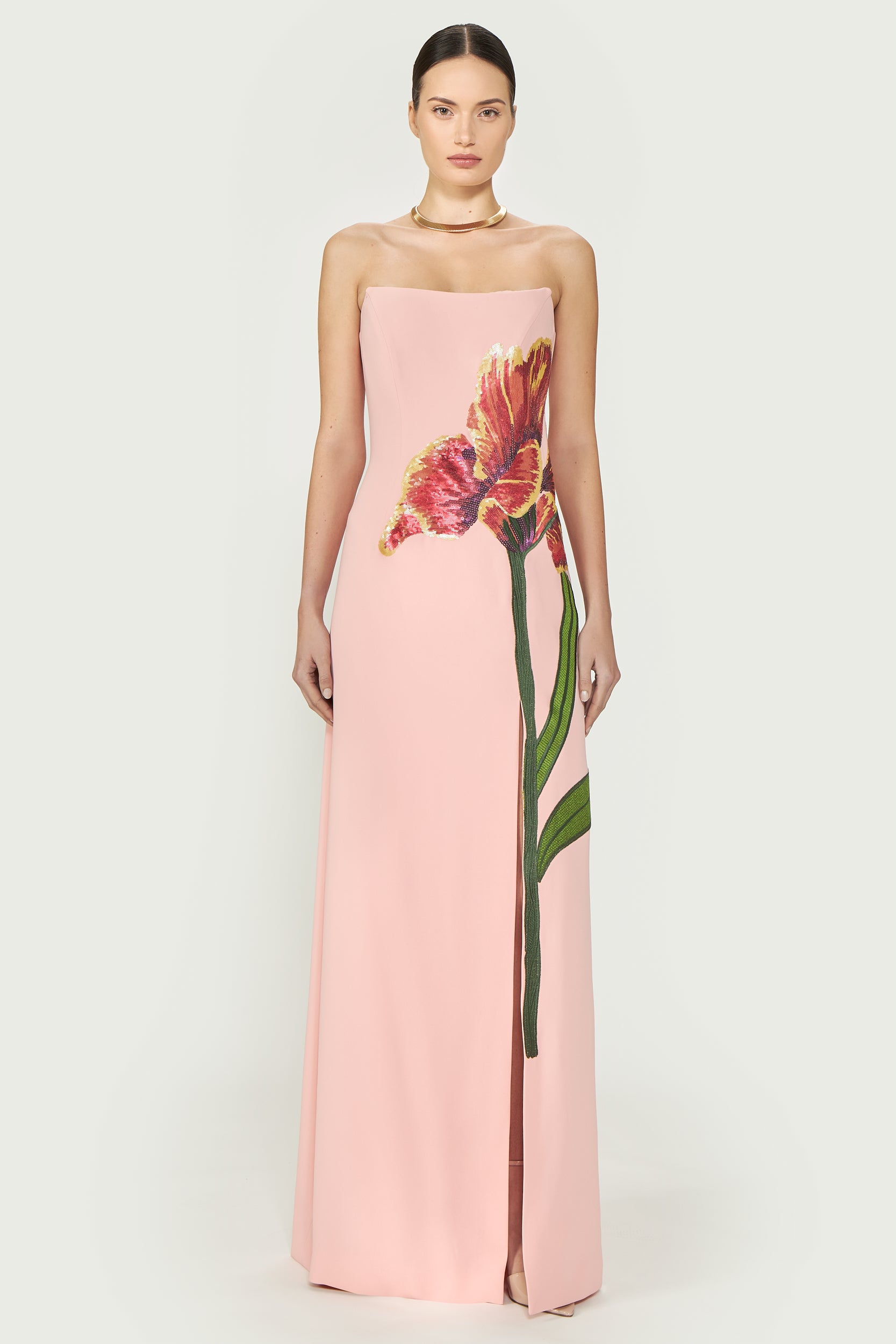 Margita Crepe Strapless Gown