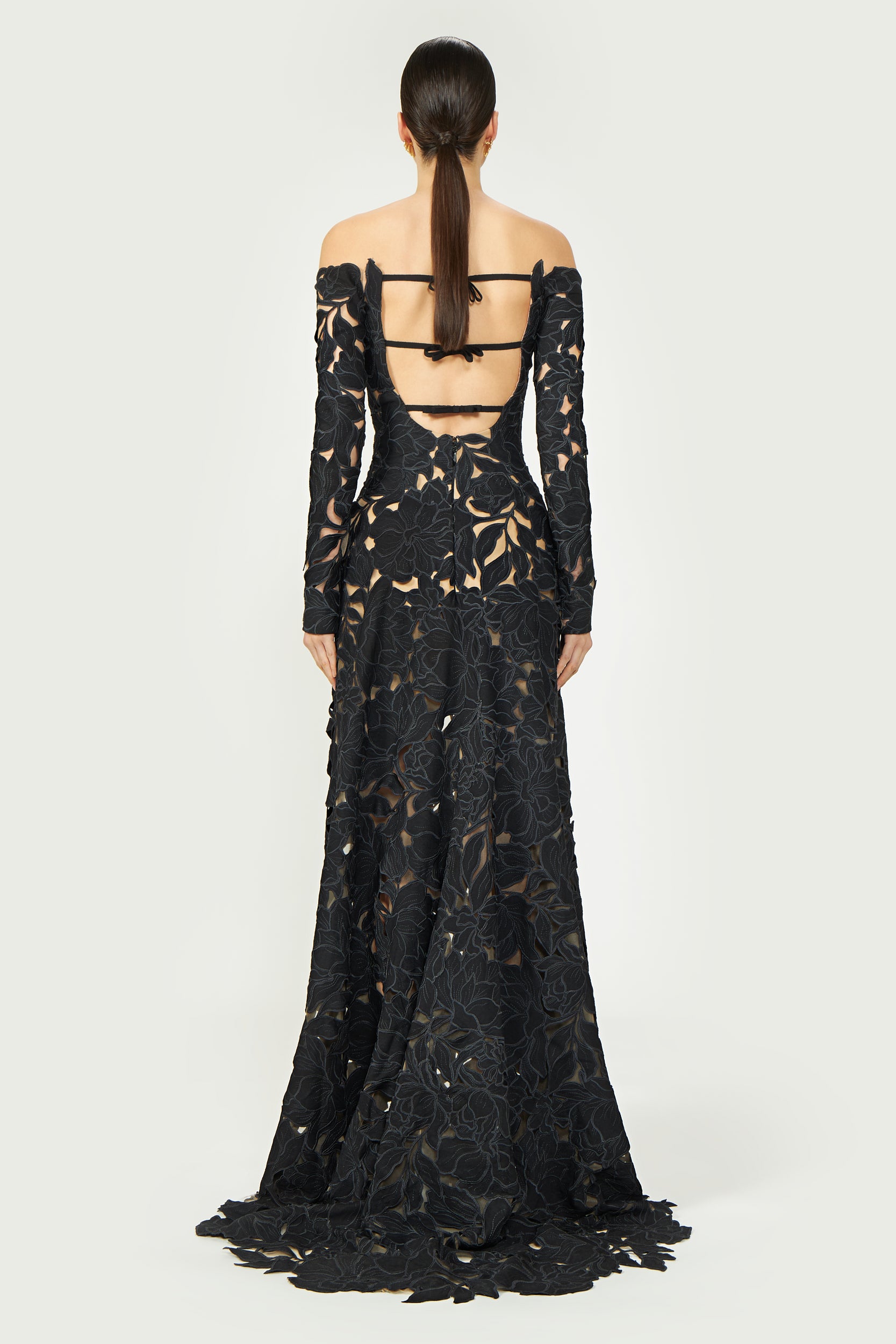 Kasia Floral-Cut Lace Gown