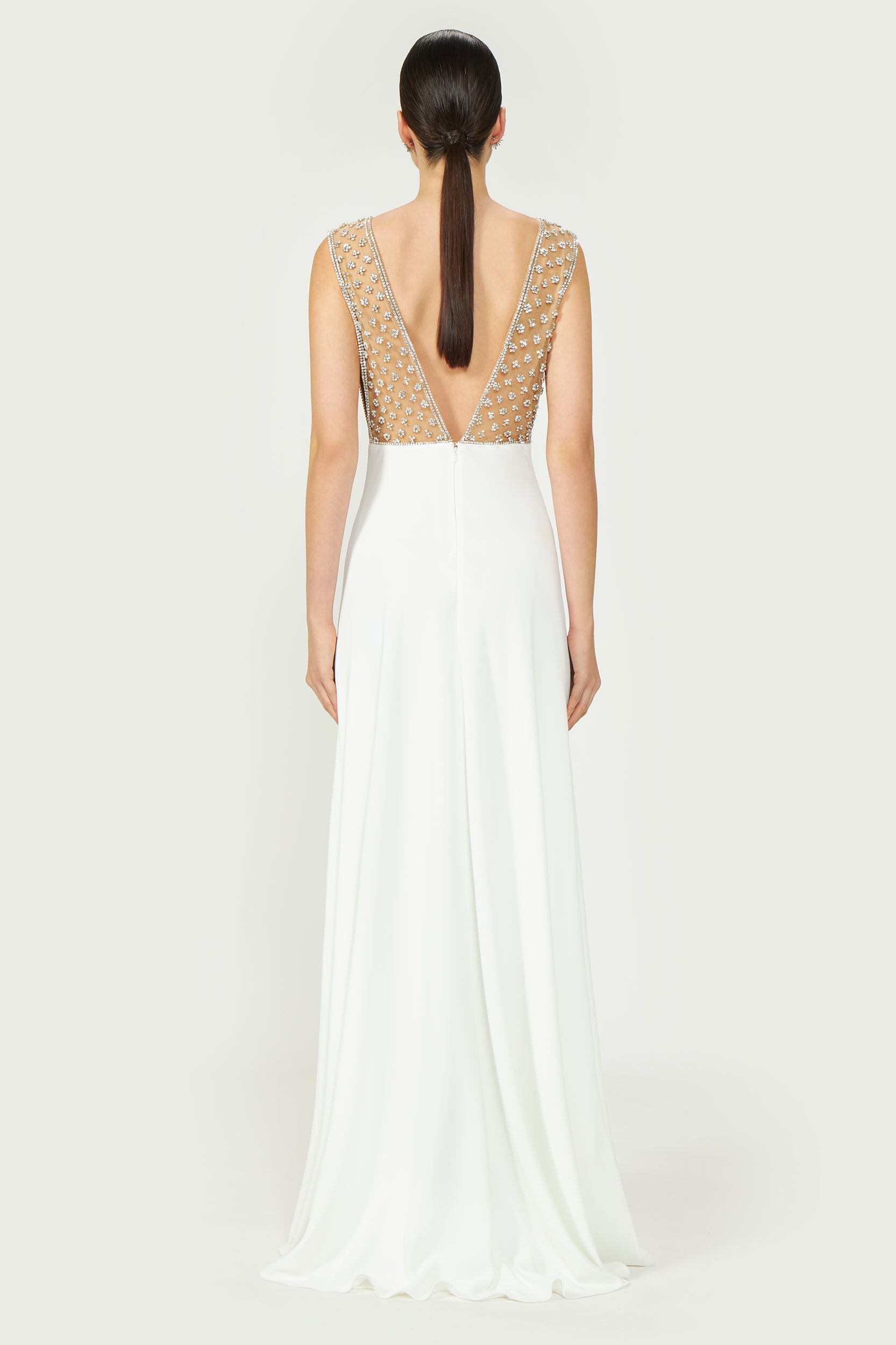 Dania Embellished Crepe Gown