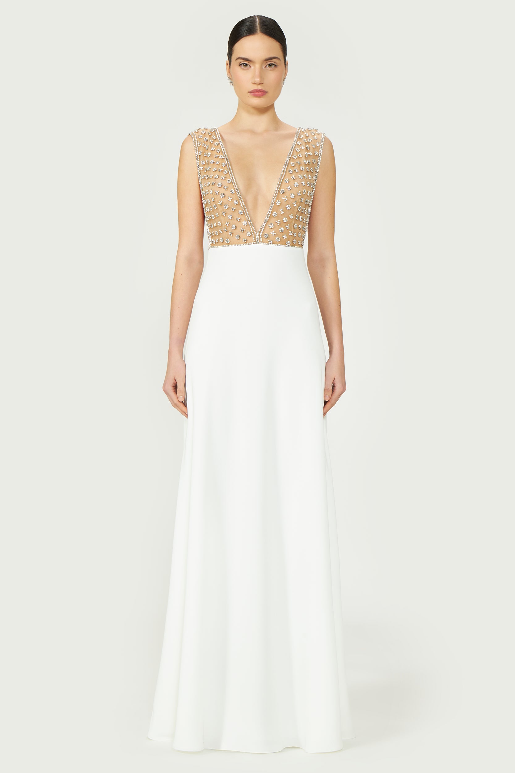 Dania Embellished Crepe Gown