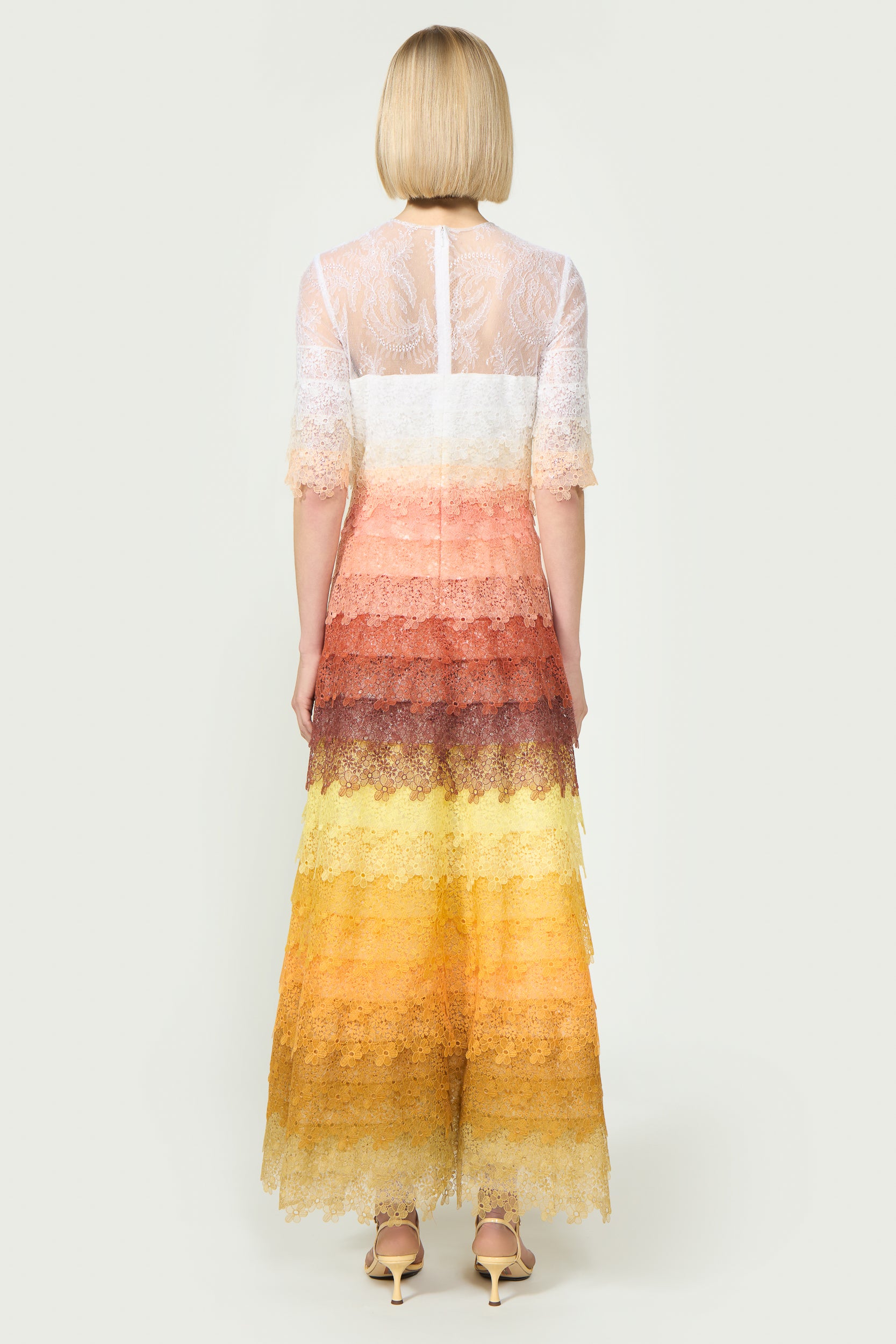 Sinda Gossamer Lace Ombré Tiered Dress