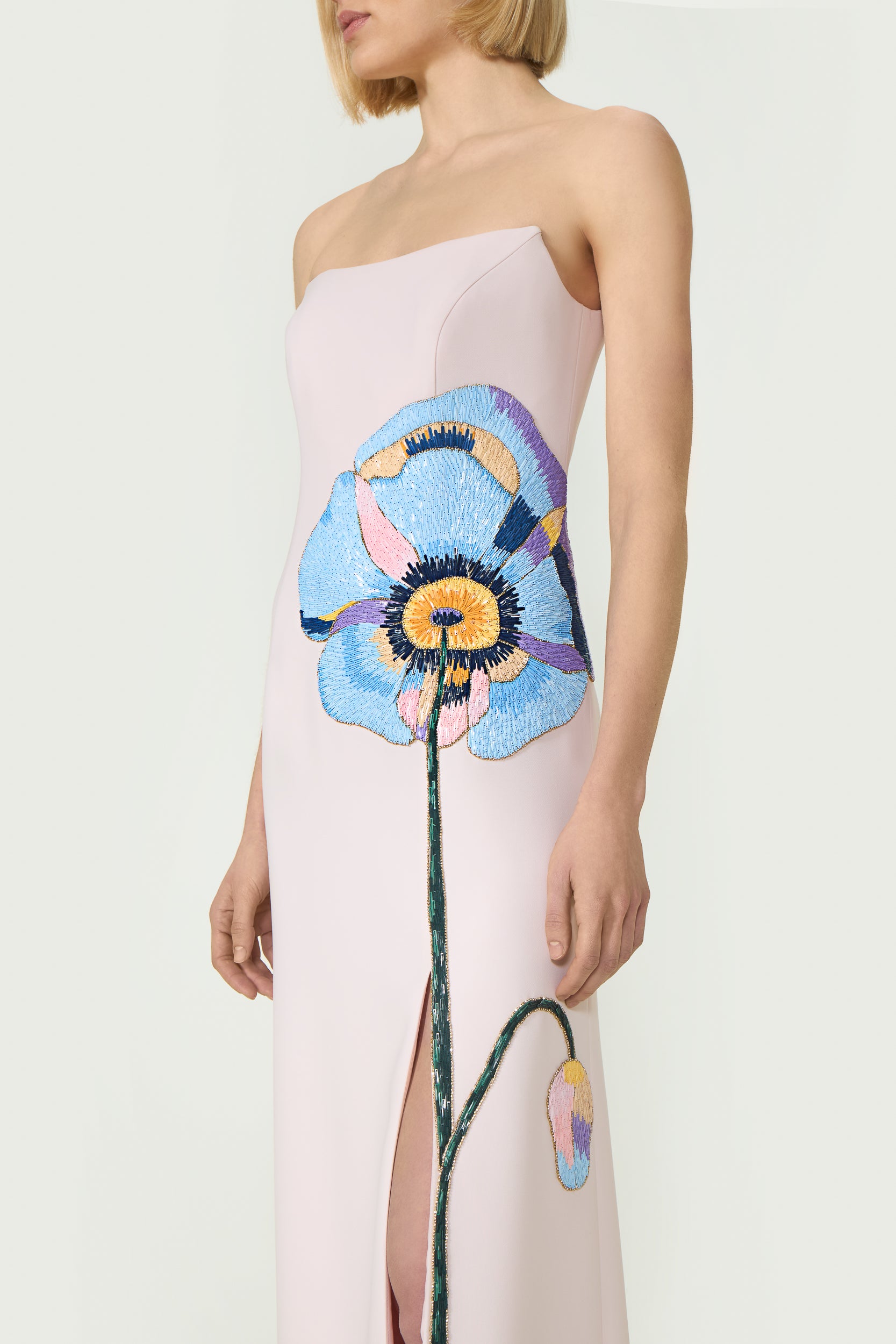 Jessine Crepe Strapless Gown