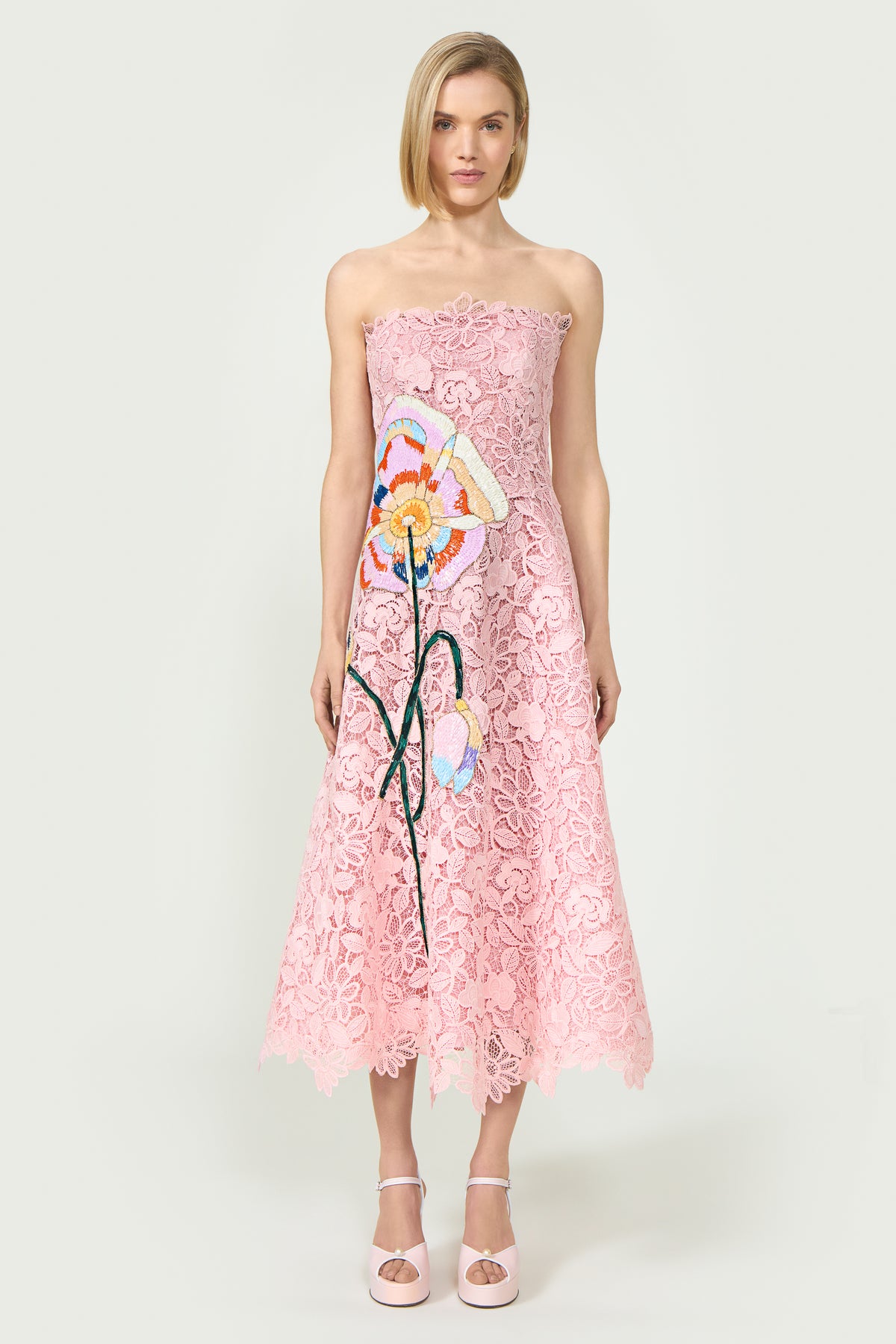 marina lace dress Corded Strapless Gown Vestido Charro eye closure Short-sleeve Townes Boxy Shirt Tie Options:Bow Tie