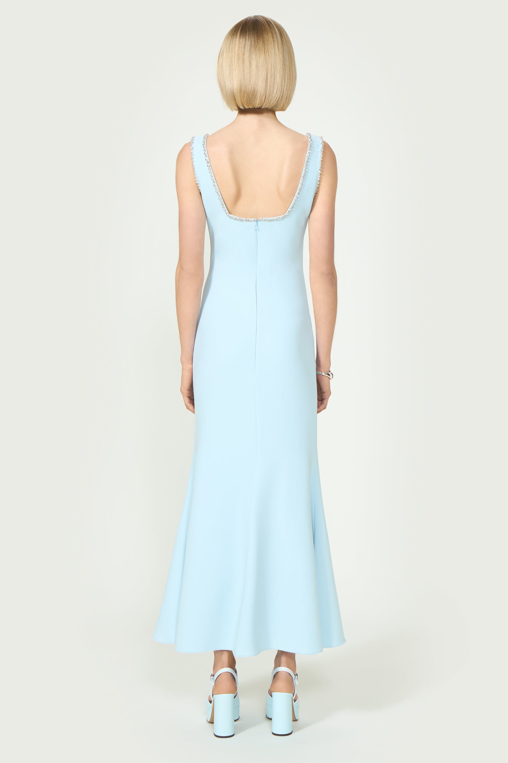 Felina Crepe Crystal-Embellished Dress