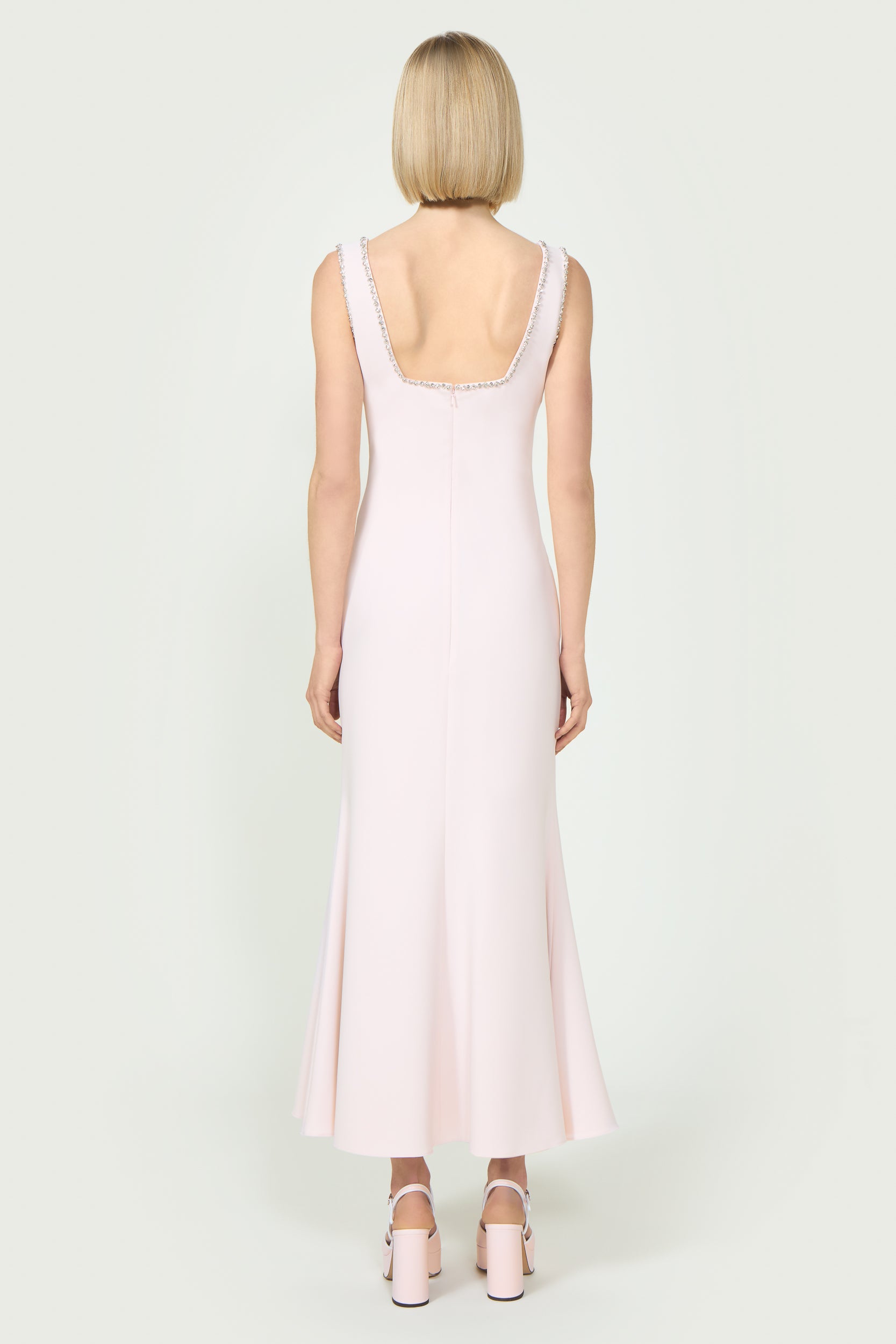 Felina Crepe Crystal-Embellished Dress