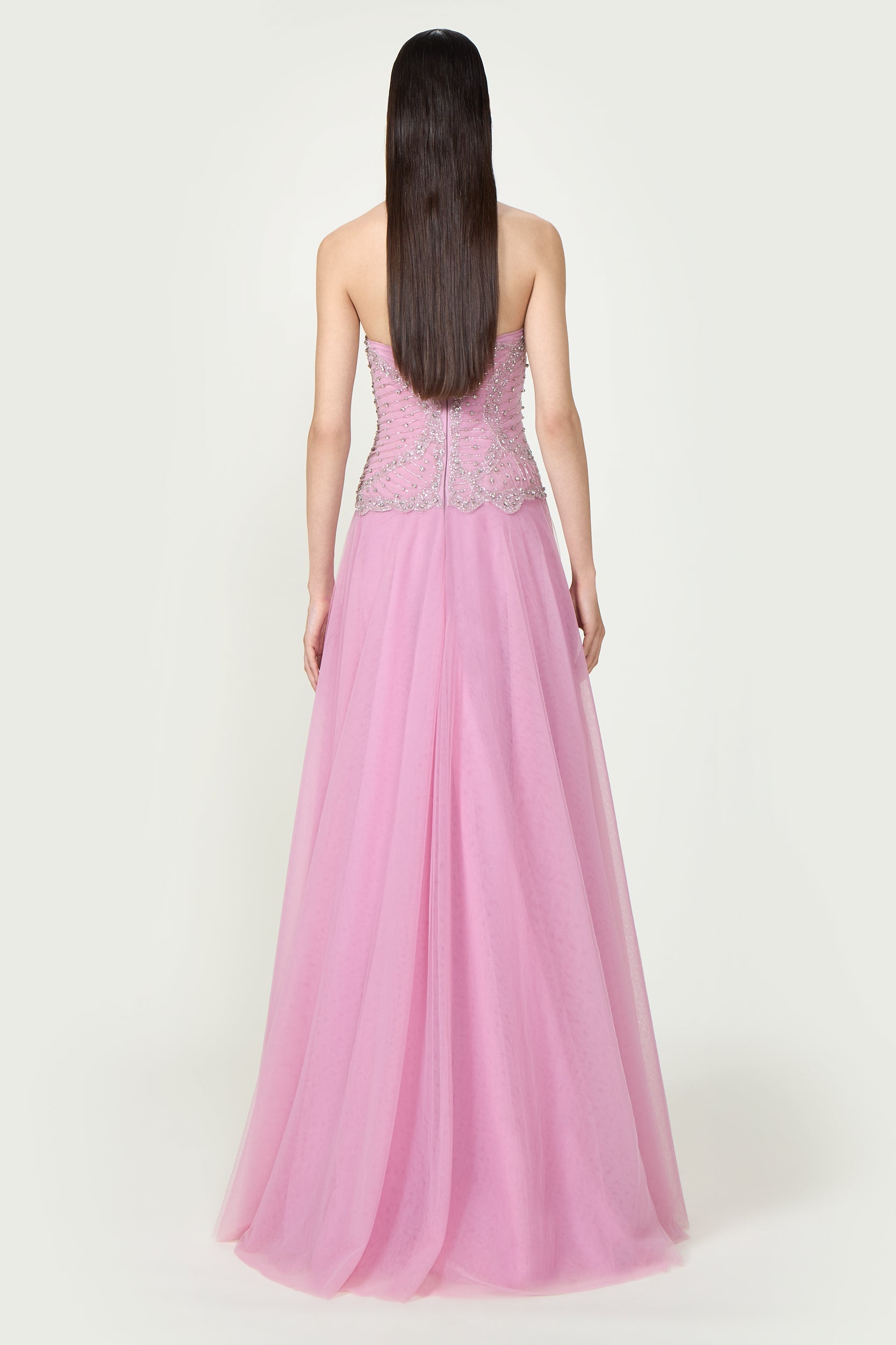 Vivienne Crystal French Tulle Strapless Ball Gown