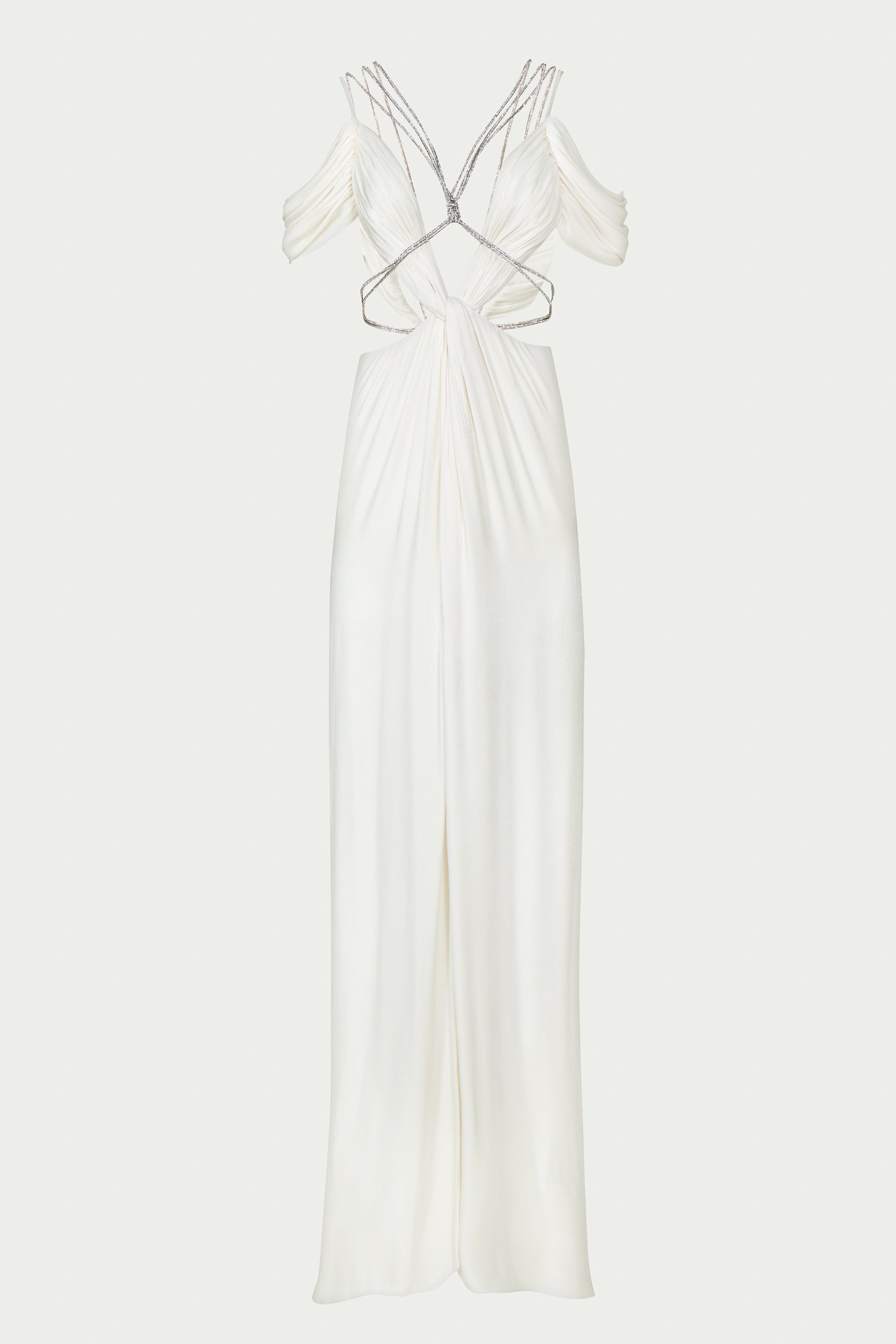Calina Lurex Georgette Cutout Gown