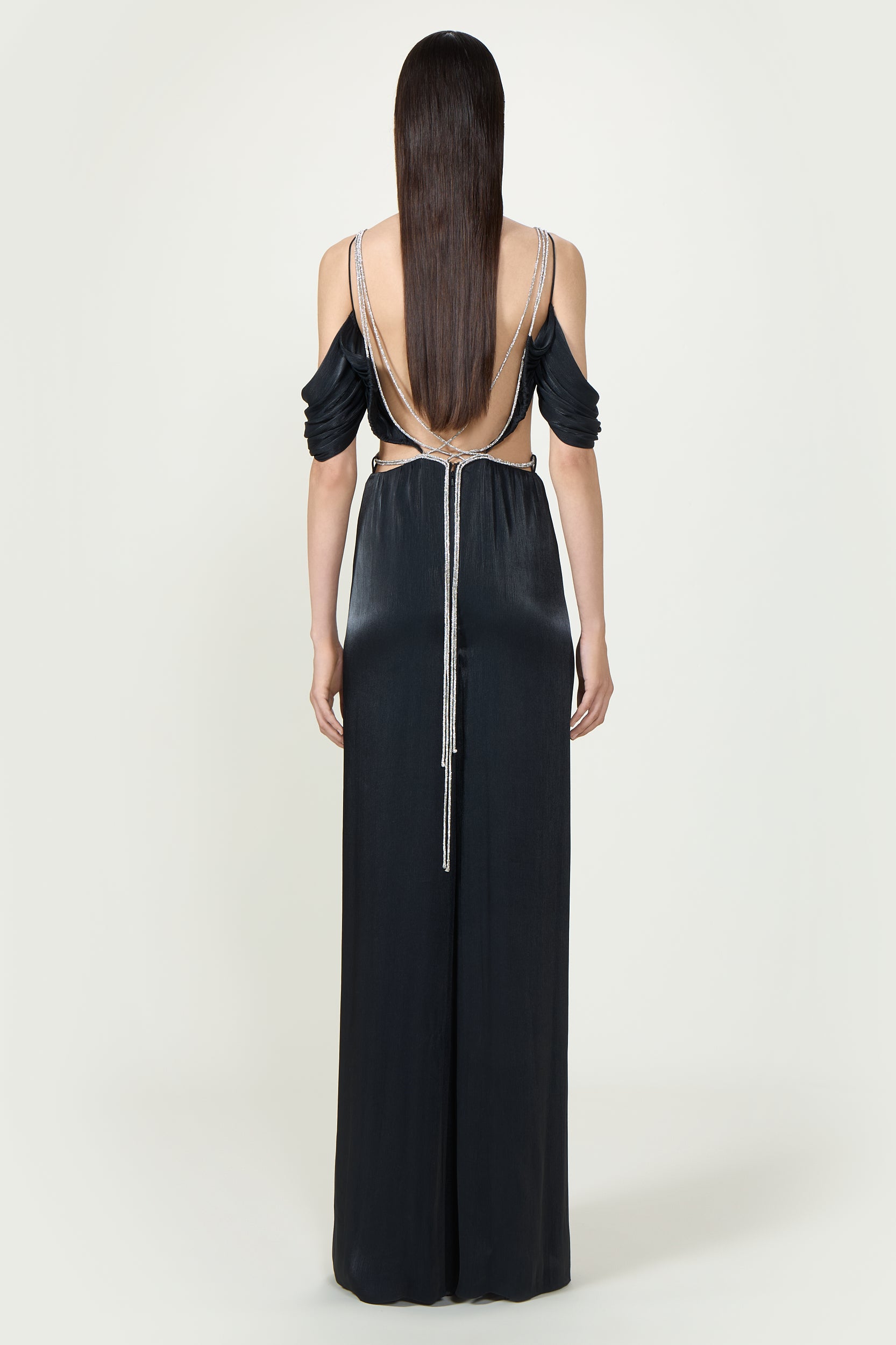 Inna Lurex Georgette Cutout Jumpsuit