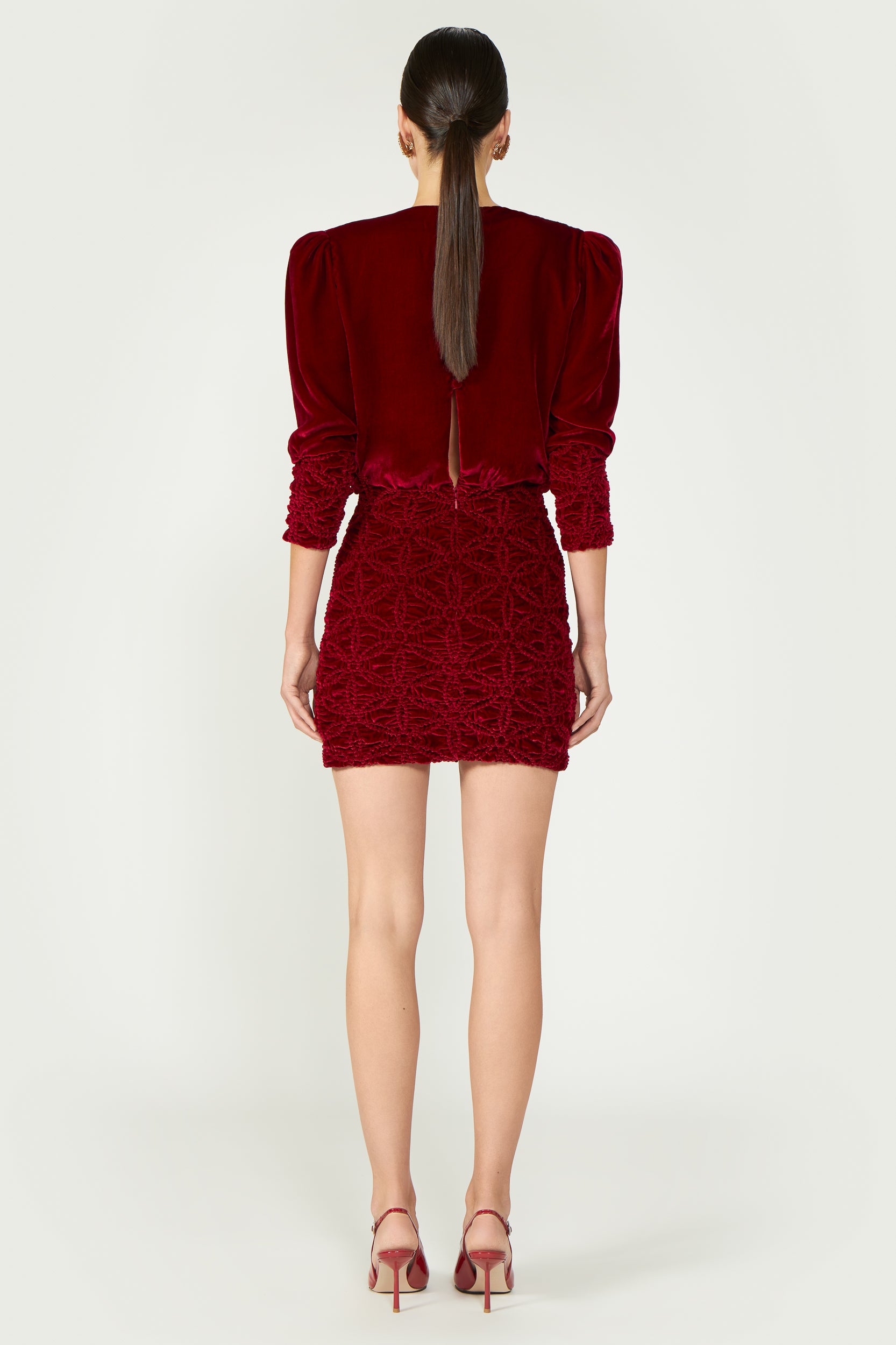 Clementia Silk Velvet Mini Dress