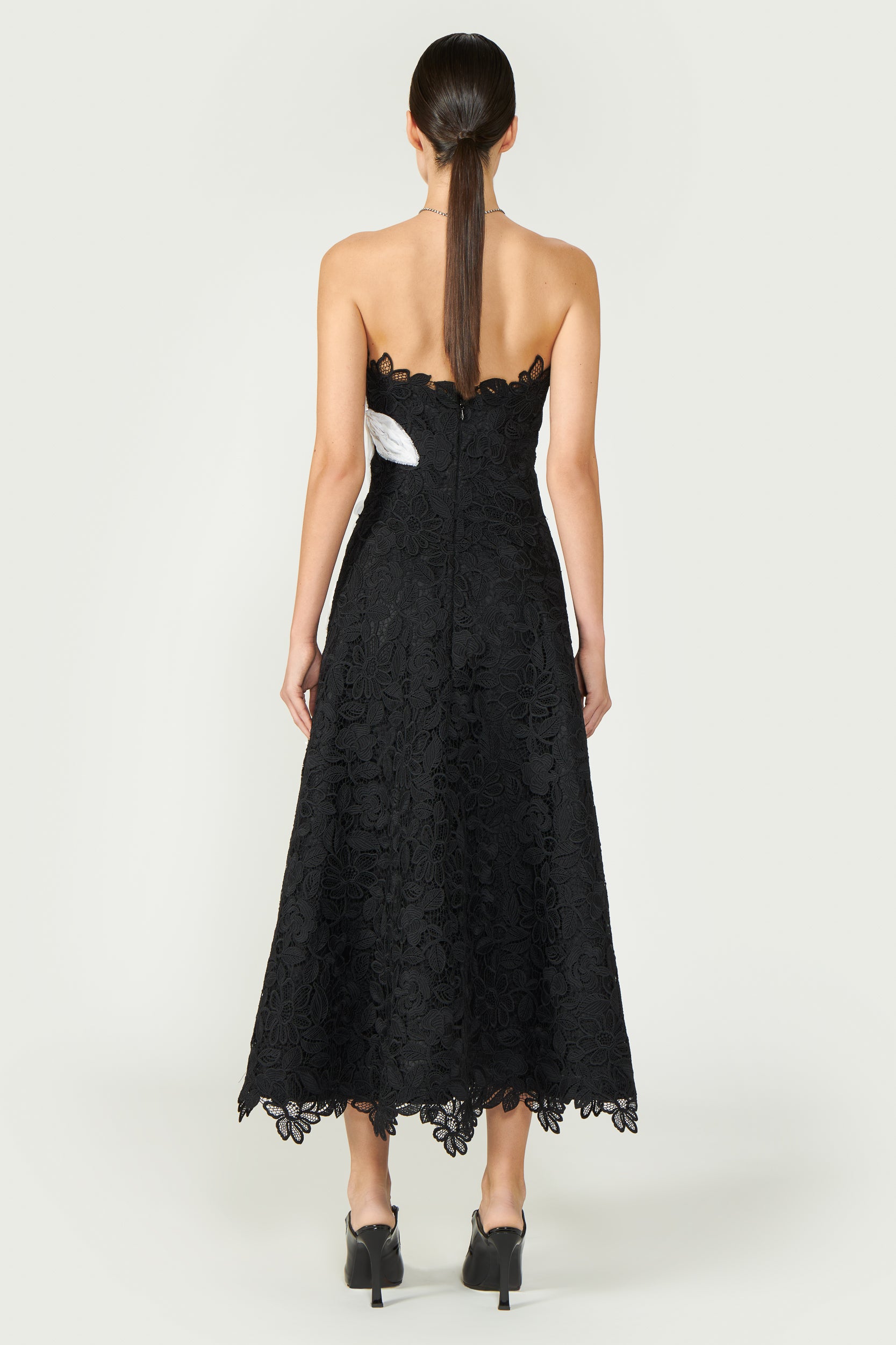 Cloelia Corded Lace Strapless Dress