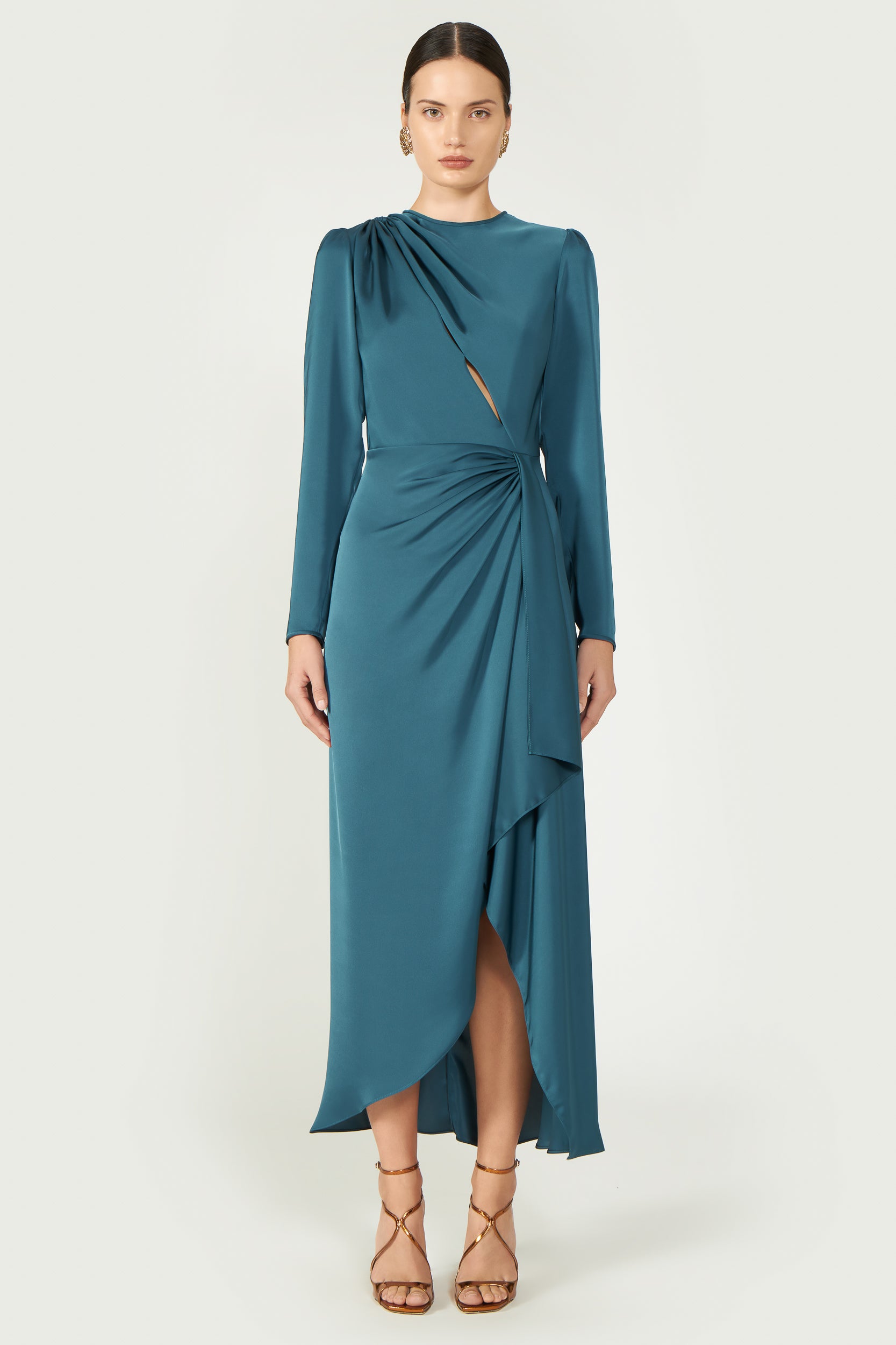 Anina Draped Satin Dress