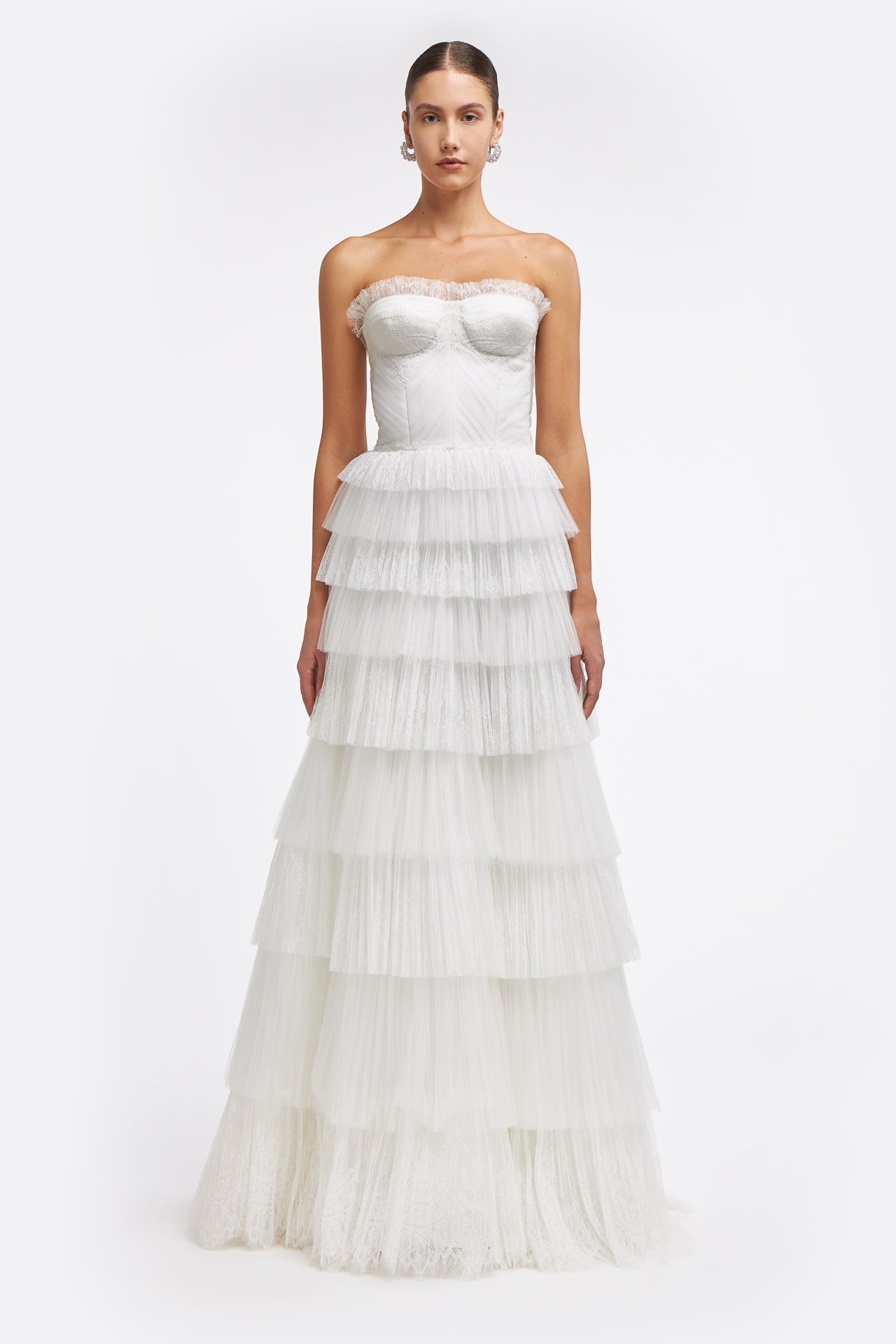 Ismene Plissé French Tulle Gown